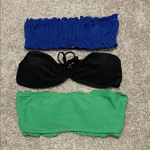 SHEIN Blue, Black, and Green Bikini Tops